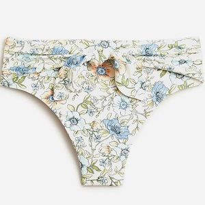 J. Crew Tie high-rise bikini bottom in floral vines